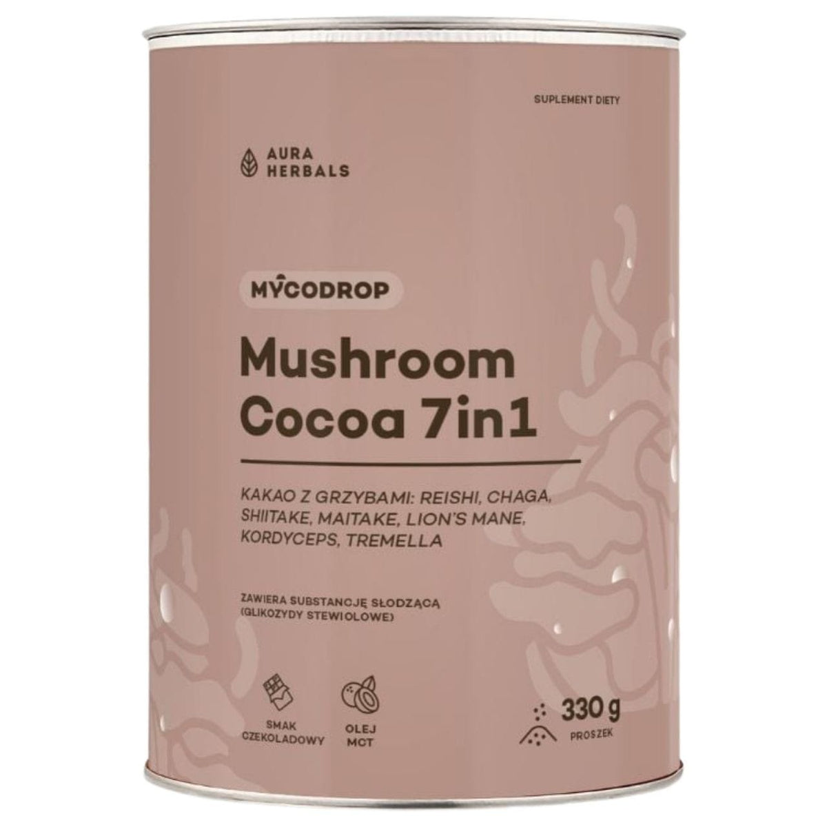 Aura Herbals Mycodrop 7-in-1 Mushroom Cocoa - 330 g