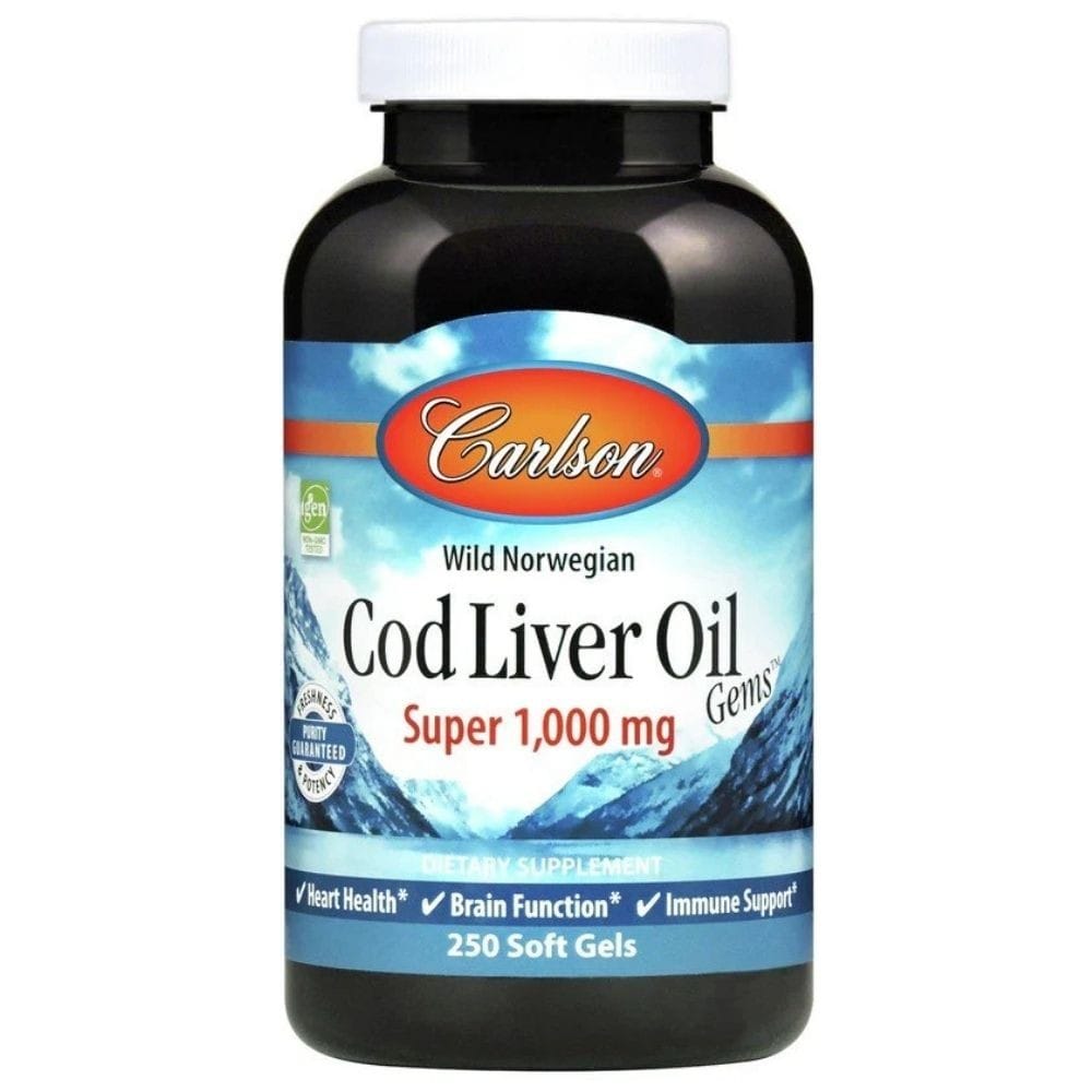 Carlson Labs Cod Liver Oil Gems Super 1000 mg - 250 Capsules