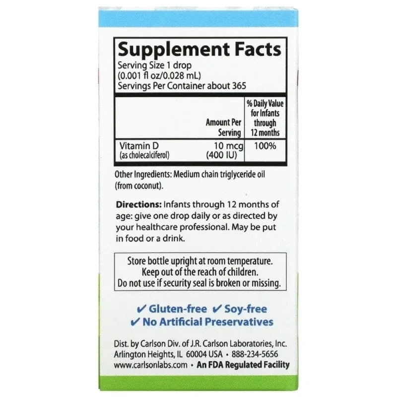 Carlson Labs Super Daily D3 For Baby 400 IU - 10,3 ml