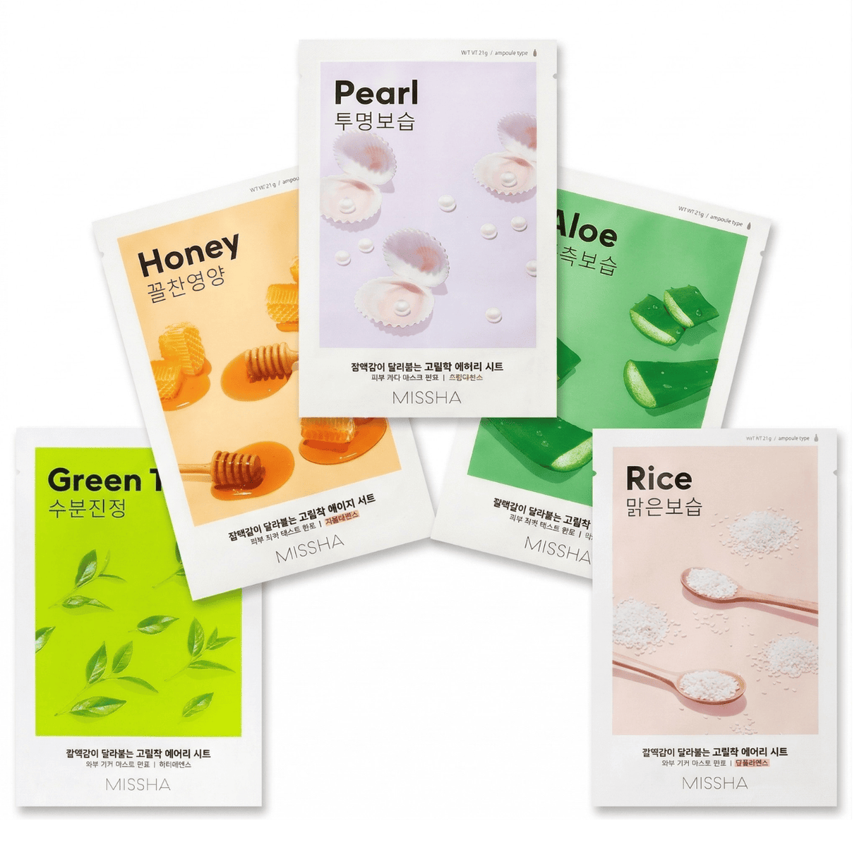 Missha Airy Fit Sheet Mask Mix Set – 5 Face Masks