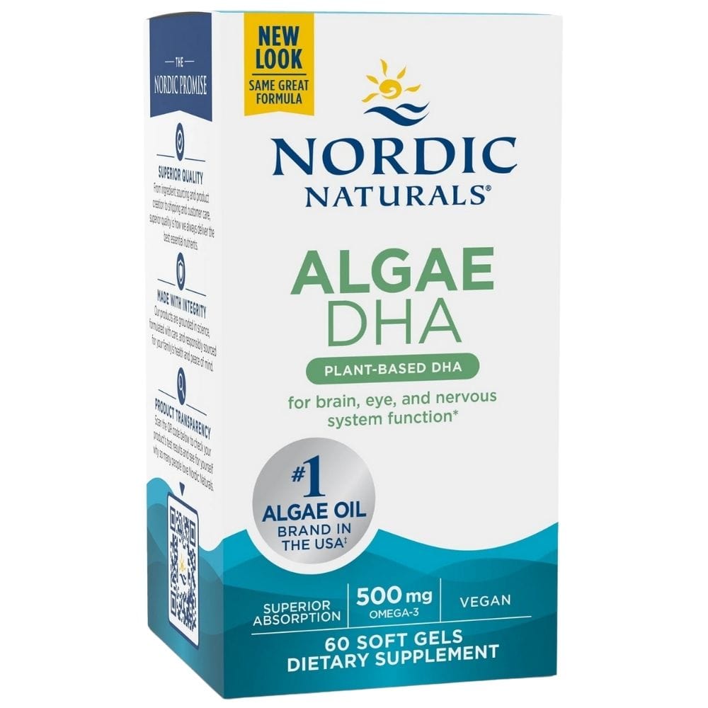 Nordic Naturals Algae DHA (Omega-3 from Algae) 500 mg - 60 Capsules