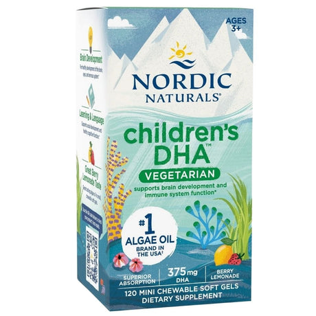 Nordic Naturals Children's DHA Vegetarian, Blueberry – 120 Mini Capsules