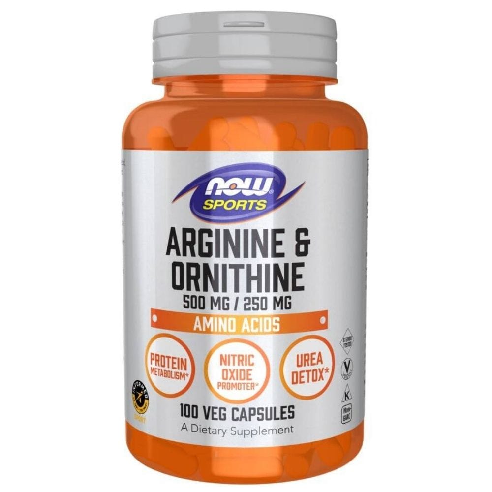 Now Foods Arginine & Ornithine - 100 Capsules