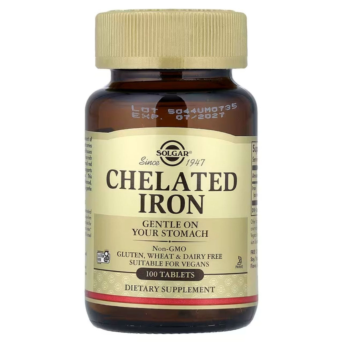 Solgar Chelated Iron 25 mg - 100 Tablets