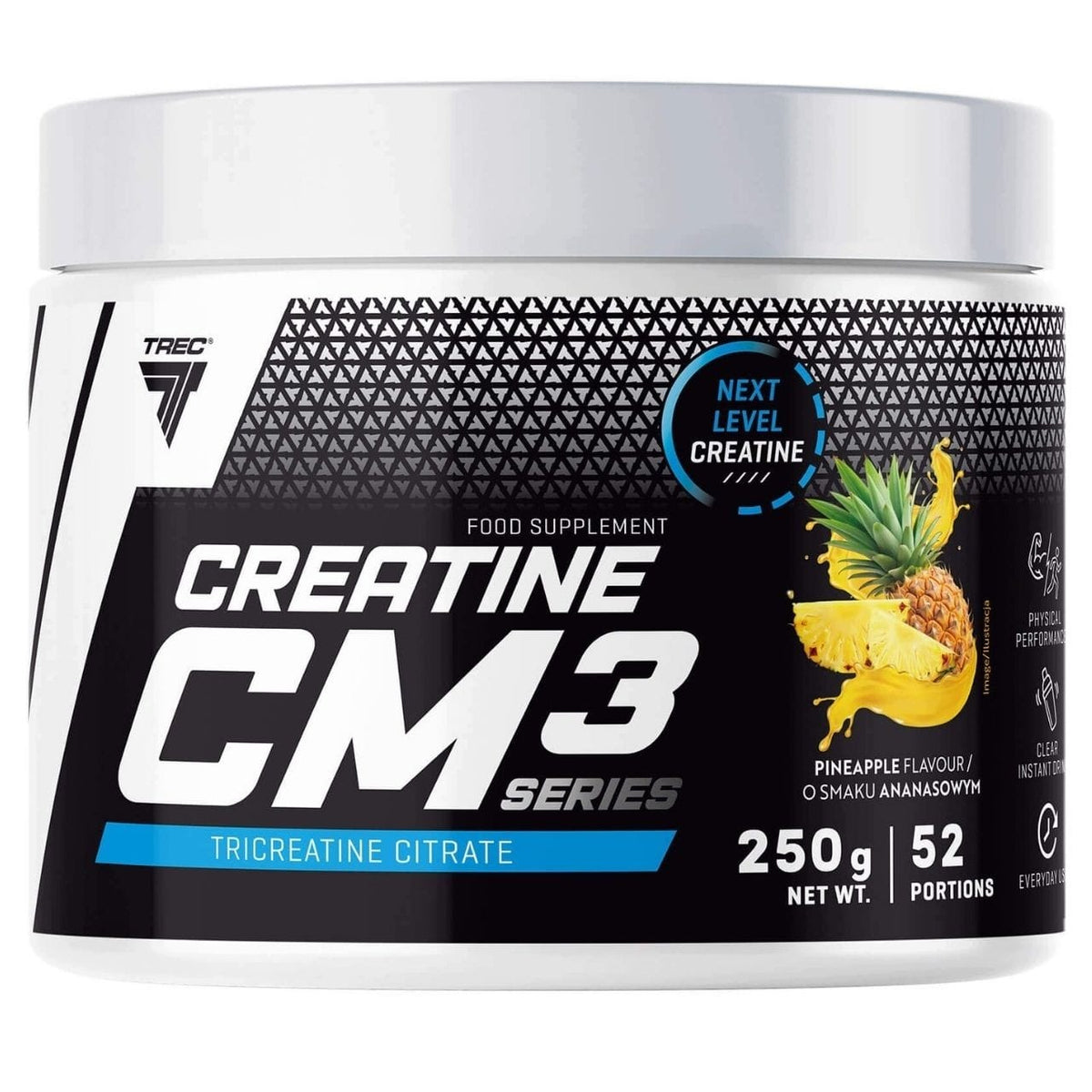Trec Creatine CM3, Creatine Citrate Powder, Pineapple - 250 g
