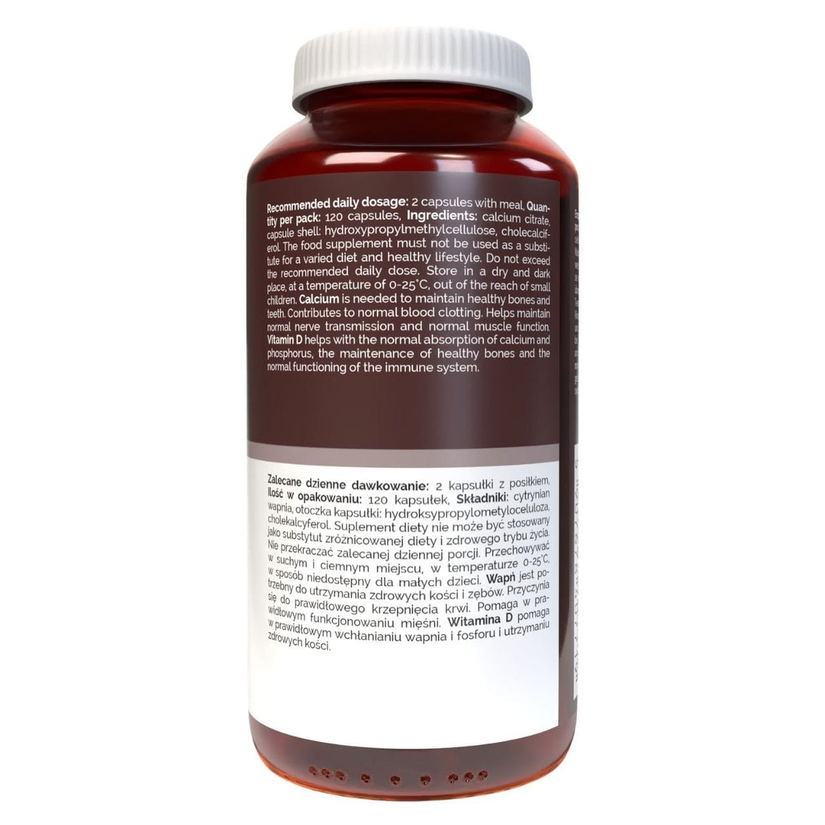 Vitaler's Calcium 120 mg + Vitamin D3 2000 IU - 120 Capsules