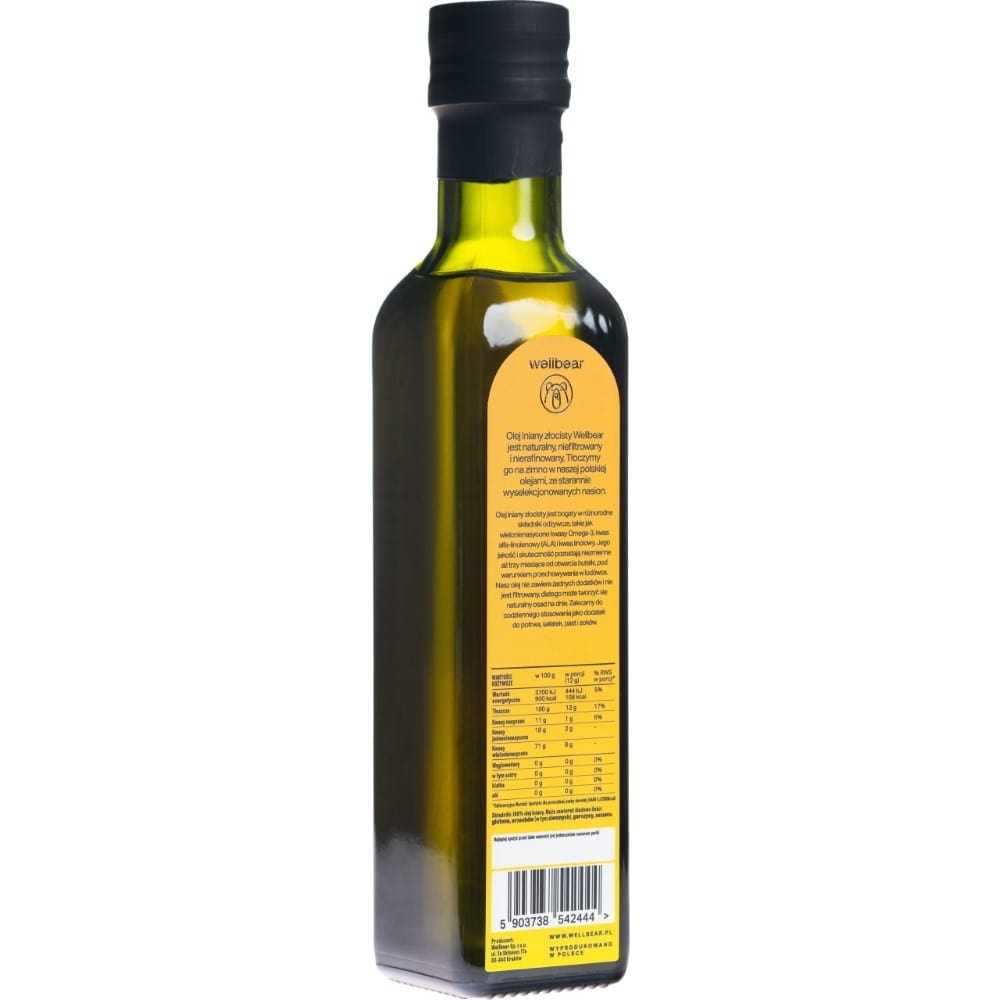 Wellbear Golden Flaxseed Oil Cold Pressed - 250 ml