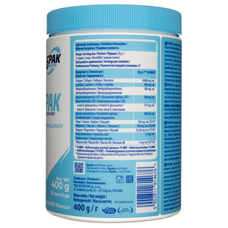 6PAK Flex Pak, Hydrolyzed Collagen + MSM + Glucosamine, Strawberry - 400 g