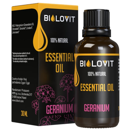 Olio essenziale di geranio Bilovit - 30 ml