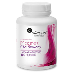 Aliness Magnesium Diglycinate 650 mg with B6 (P-5-P) - 100 Veg Capsules