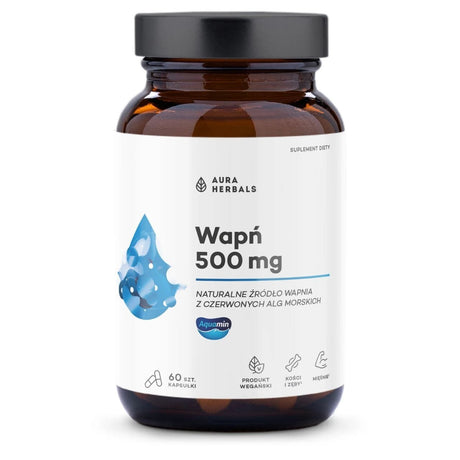 Aura Herbals Calcium 500 mg, Aquamin - 60 Capsules