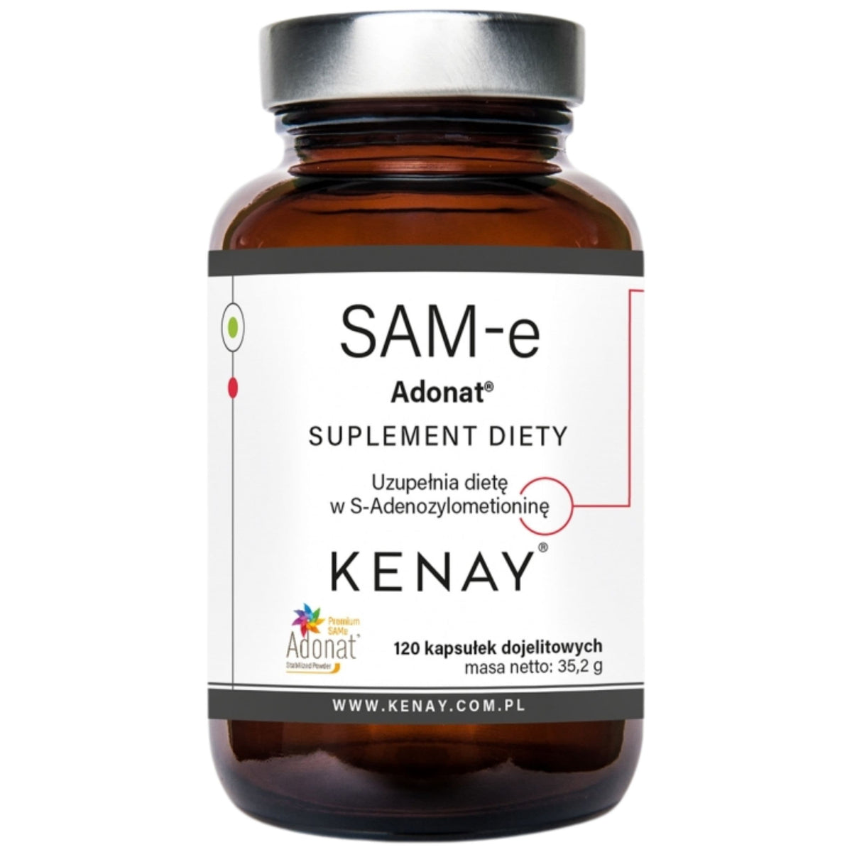 Kenay SAM-e S-Adenosyl-L-Methionine - 120 Capsules