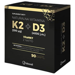 Laborell Vitamin K2 200 mcg + D3 4000 IU - 90 Capsules