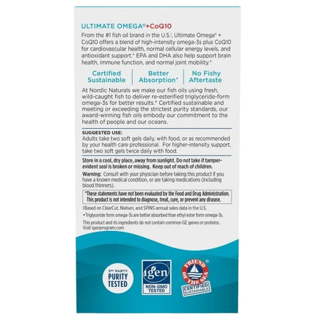 Nordic Naturals Ultimate Omega + CoQ10, Lemon - 120 Capsules