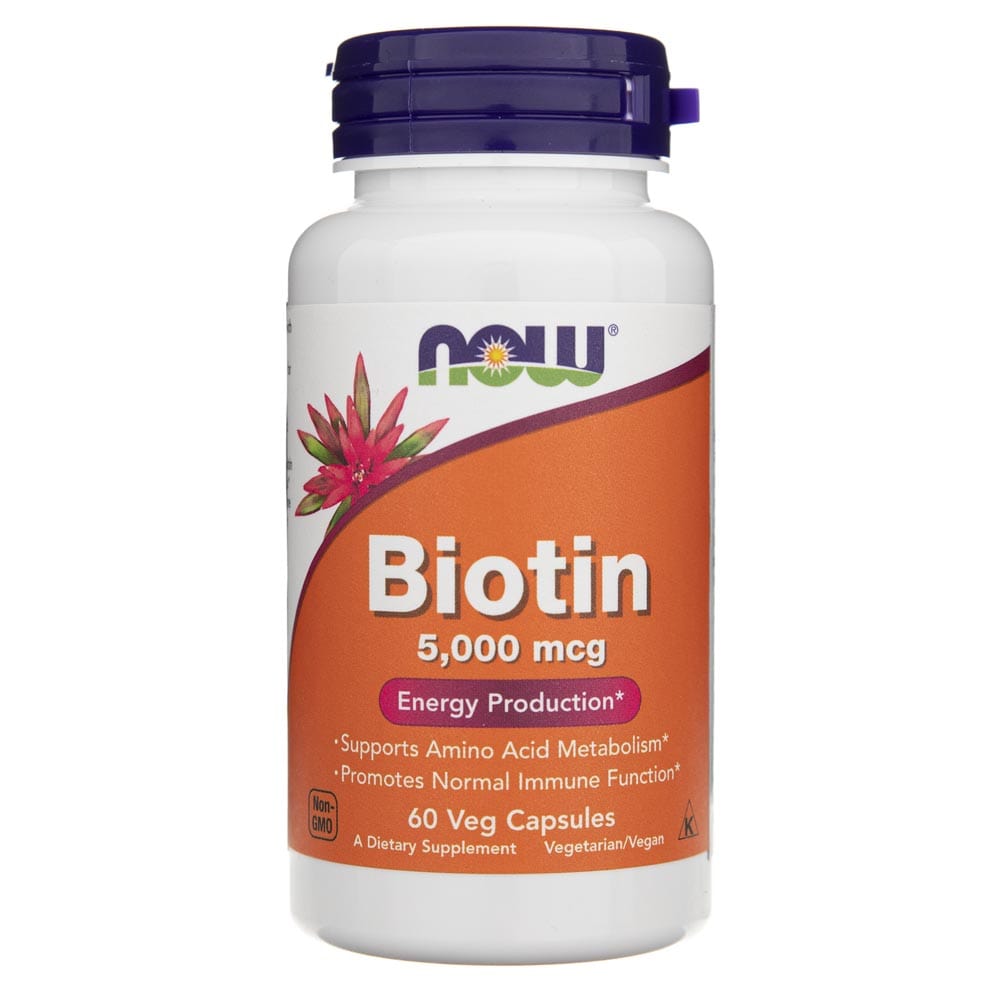 Now Foods Biotin 5000 mcg - 60 Veg Capsules