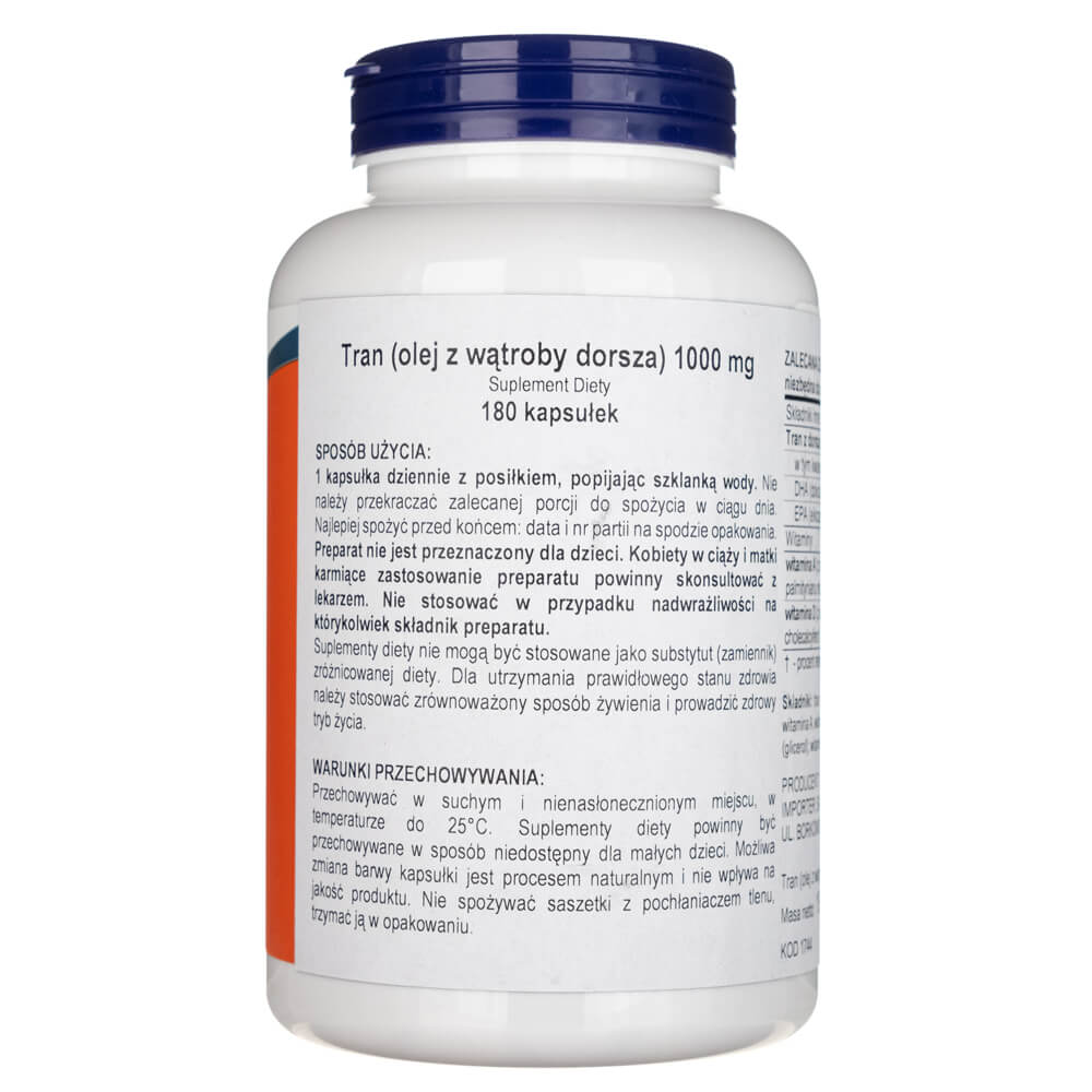 Now Foods Olio Di Fegato Di Merluzzo (Tranium) 1000 Mg, 180 - Foto 5