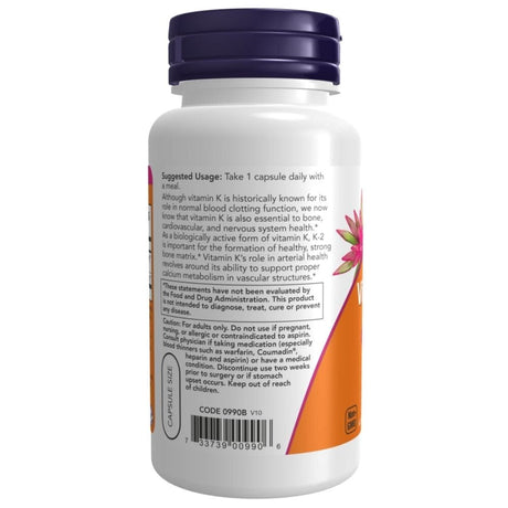 Now Foods Vitamin K2 MK-4 100 mcg - 100 Veg Capsules