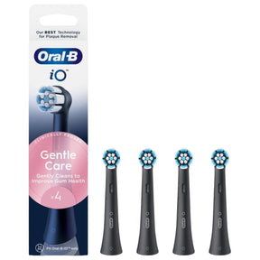 Oral-B Heads iO Gentle Care Electric Toothbrush Heads, Black - 4 Pieces