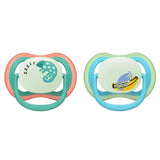 Philips Avent Ultra Air Nighttime Pacifier, 6-18 Months - 2 Pieces