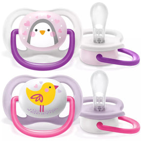 Philips Avent Ultra Air Pacifier, 0-6 Months, Girl - 2 Pieces