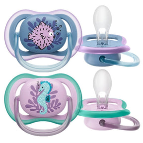 Philips Avent Ultra Air Pacifier, 6-18 Months, Girl - 2 Pieces