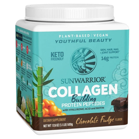 Sunwarrior Collagen Building Protein Peptides, Chocolate Fudge - 500 g