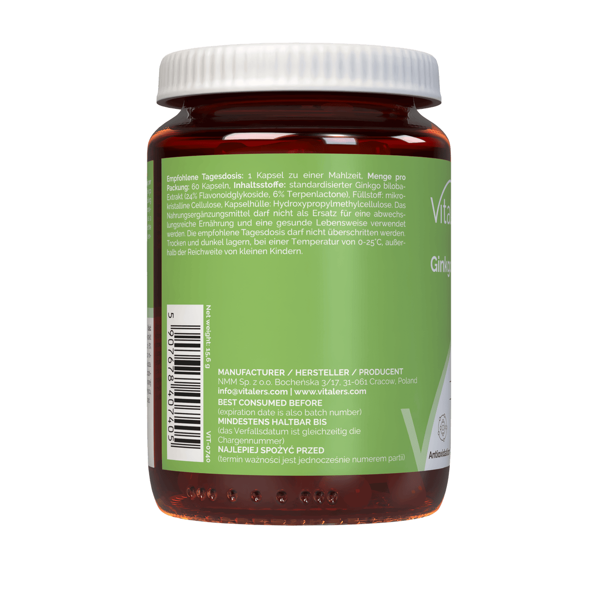 Vitaler's Ginkgo Biloba 120 mg - 60 Capsules