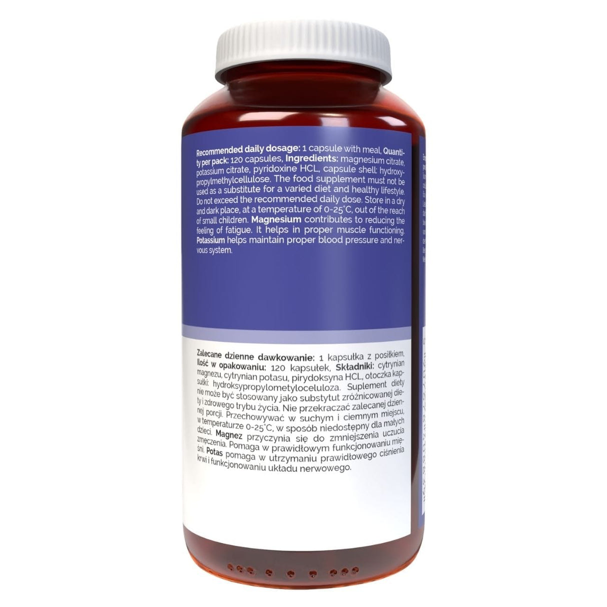 Vitaler's Magnesium 100 mg + Potassium 150 mg + B6 6 mg - 120 Capsules