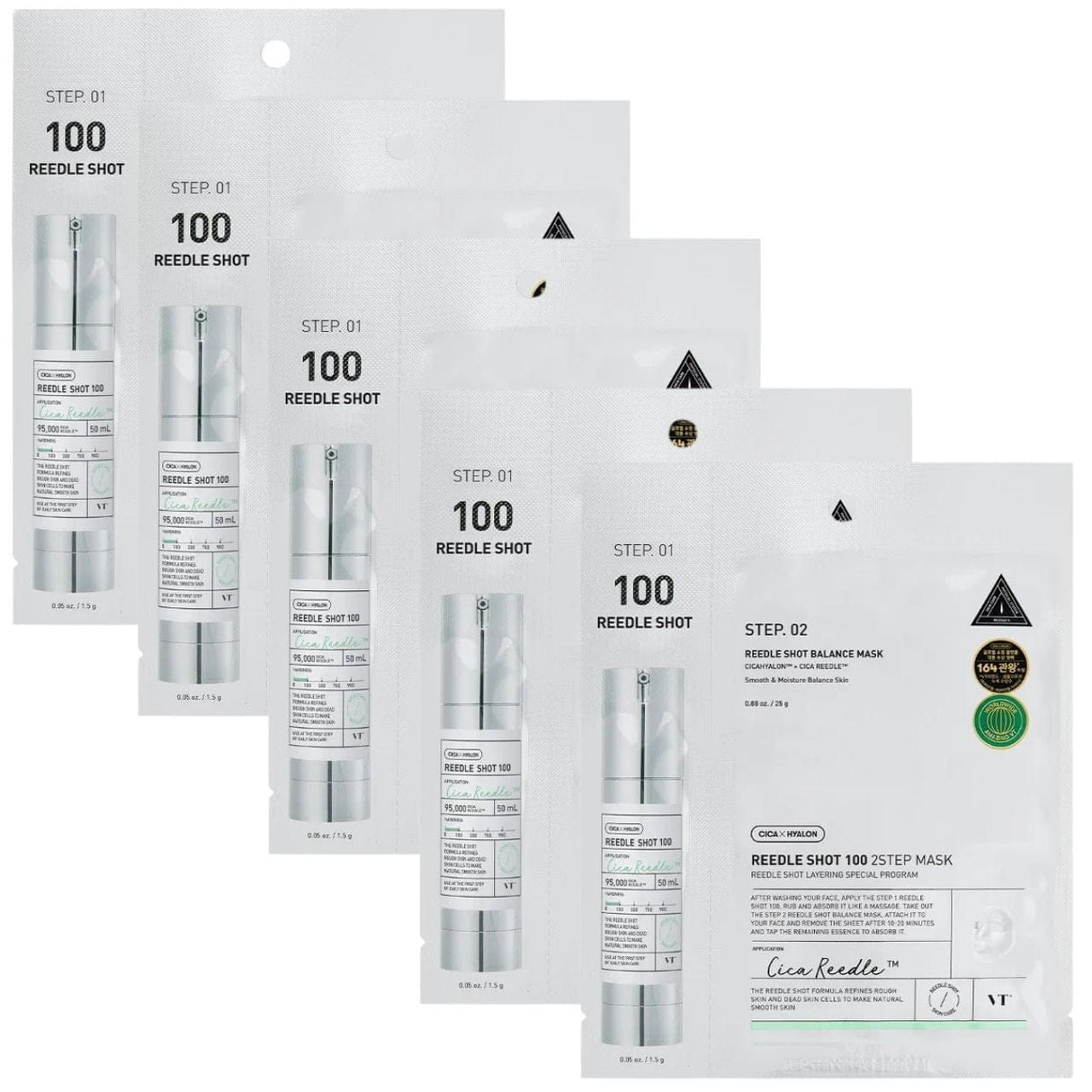 VT Cosmetics Reedle Shot 100 2- Stage Hydrogel Mask - 5 Pieces