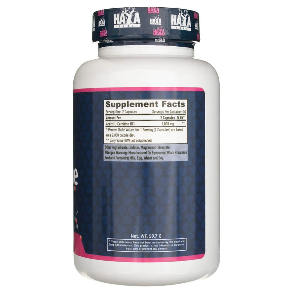 Haya Labs Acetyl L-Carnitine 1000 mg - 100 Capsules