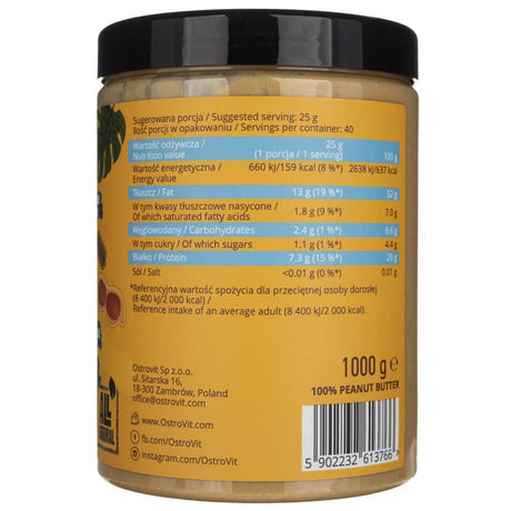 Ostrovit Peanut Butter 100% Smooth - 1000 g