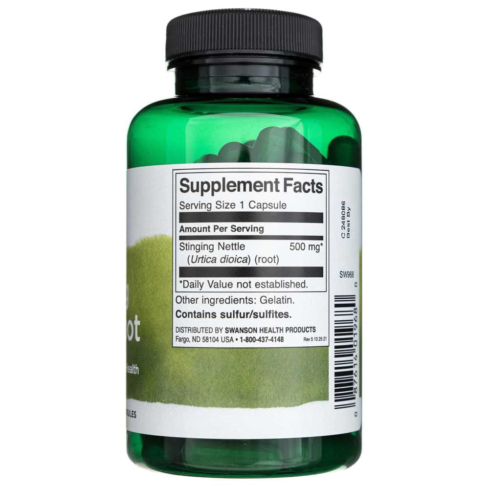 Swanson Stinging Nettle Root 500 mg - 100 Capsules