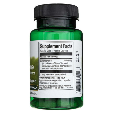 Swanson Sulforaphane from Broccoli 400 mcg - 60 Veggie Capsules