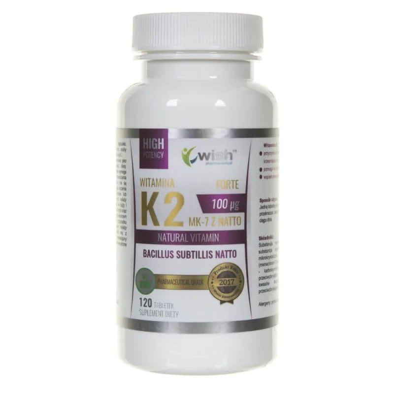 Wish Vitamina K2 MK-7 Da Natto 100 Mcg + Vitamina D3 2000 UI 50 Mcg 120 Compresse - Foto 3